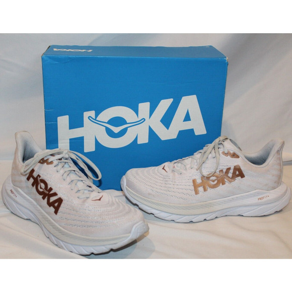 NIB Hoka One One Men\'s Bondi 8 Running Shoes WBLC‎ WHITE GOLD